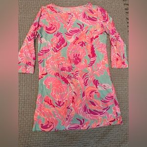 Lily Pulitzer girls dress. Flamingo print. YXL 12-14. Knee length.